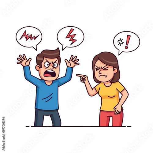 Angry Couple Arguing, Relationship Conflict, Communication Breakdown, Frustration