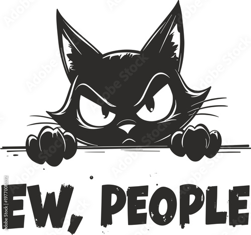 Ew People Cat Svg, Sarcastic Black Cat Svg