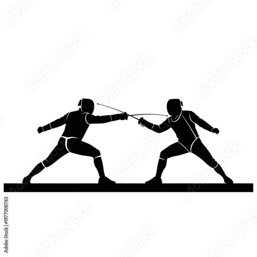 Fencers Silhouette Duel