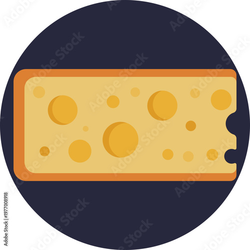 A wedge of Dutch cheese with round holes and a smooth rind, symbolizing traditional Holland dairy products.