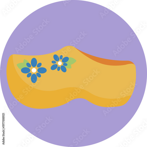 A pair of traditional wooden clogs, symbolizing Dutch heritage and rural life.
