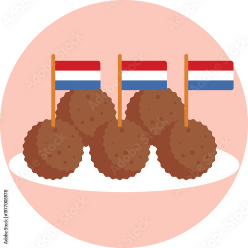 A small plate filled with round, golden-brown croquettes, typically shown with a tiny dipping bowl of mustard on the side.