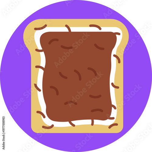 A slice of toasted bread topped with a smooth layer of chocolate spread, representing a classic Dutch sweet breakfast.