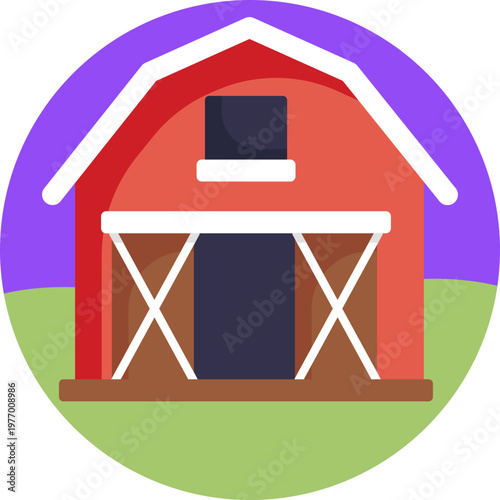 A simple barn with a steep gabled roof, inspired by traditional Dutch rural architecture, often associated with farmland and countryside life.