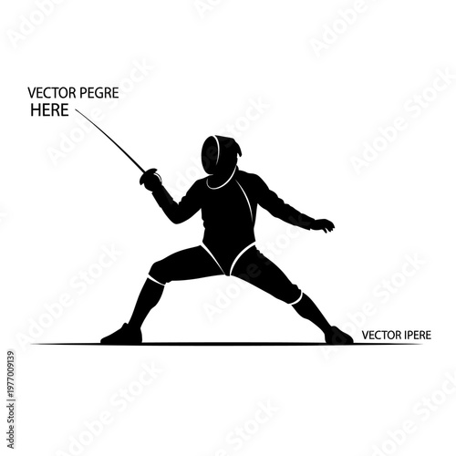 Fencing Silhouette Athlete Attack Pose