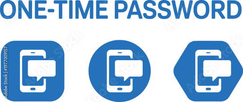 One-Time Password OTP Security Icon Set for Mobile Authentication and Two-Factor Verification