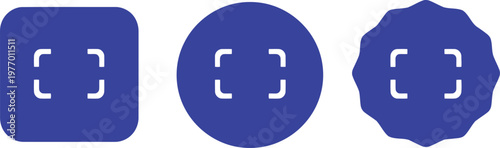 Blue Camera Focus Frame Icon Set Isolated on White Background for UI and App Design