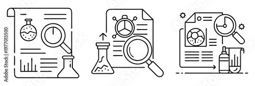 Analysis of Science Data with Magnifying Glass and Laboratory Equipment