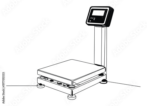 Industrial digital weighing scale with a large platform and display for accurate measurements in commercial, logistics, or laboratory settings