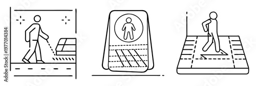 Representation of inclusive urban design features focusing on pedestrian accessibility