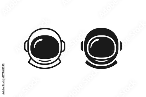 Astronaut helmet icon for space travel and cosmonaut themes