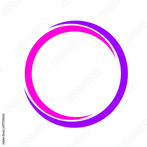 Circular gradient frame with smooth pink and purple double border on white background, perfect for design overlays, branding elements, or modern UI accents.