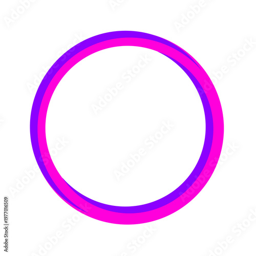 Circular gradient frame with smooth pink and purple double border on white background, perfect for design overlays, branding elements, or modern UI accents.
