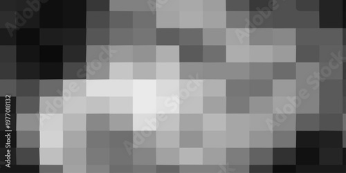 Abstract grayscale pixelated background with digital noise effect, lo-fi aesthetic mosaic texture for creative design