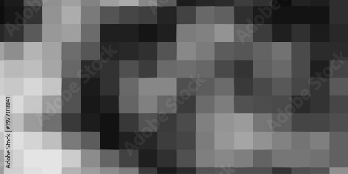 Abstract grayscale pixelated background with digital noise effect, lo-fi aesthetic mosaic texture for creative design