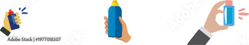 A minimalist illustration of a hand holding an inhaler in a dark blue color against a pure white background, representing clean and effective asthma care