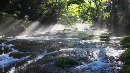 菊池渓谷の光芒