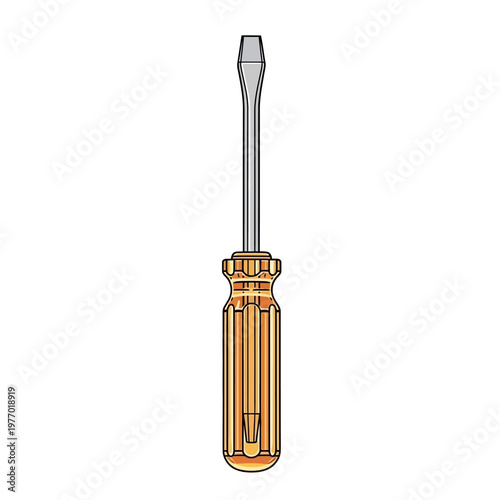 A precision screwdriver with a wooden handle and metal shaft for detailed assembly work