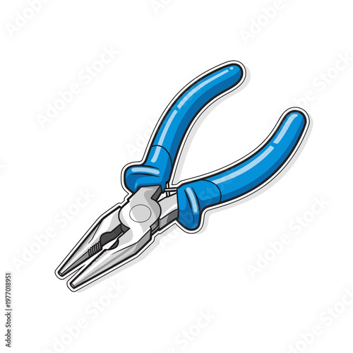 Blue and silver combination pliers for gripping and cutting materials with precision