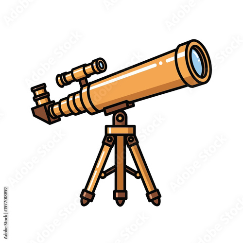 A vintage-style telescope mounted on a sturdy tripod for stargazing and astronomy exploration.