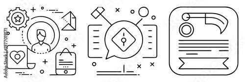 Linear representation of business, technology and marketing elements and processes