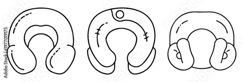 Outlined Neck Pillows in Different Styles for Travel and Relaxation