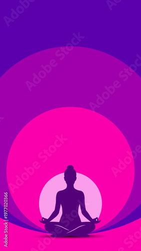 sagoma, donna, silhouette, meditazione, yoga, benessere, relax, rilassare, la mente, posizione yoga,