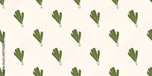 Vector seamless pattern with leek vegetable for garden in hand drawn outline sketch monochrome style. Cute leek background for farm, organic agriculture, fresh veggie print for textile and packaging.