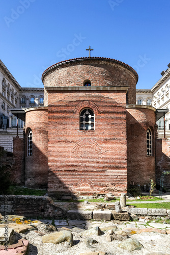 Exterior of ancient orthodox rotunda church Saint George in Sofia, Bulgaria - Europe