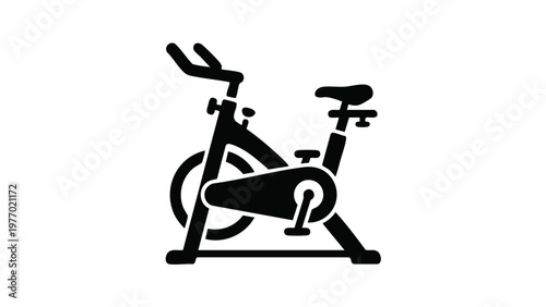 Professional Stationary Exercise Bike Icon - Home Gym Equipment