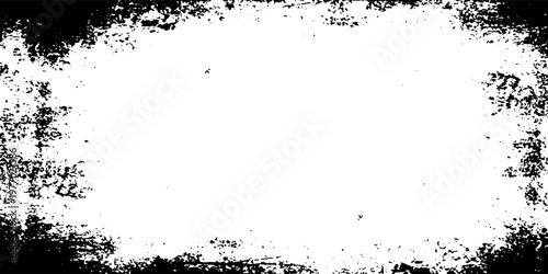 Abstract unreal black and white background. Grunge texture of chaotic pattern of spots, cracks, scratches. Futuristic monochrome element for design