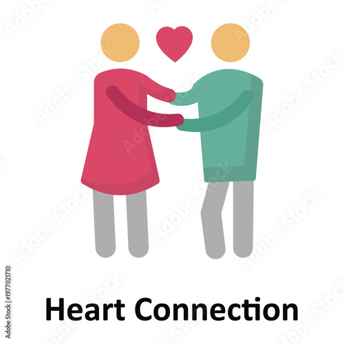 Heart Connection Vector icon which can easily modify or edit