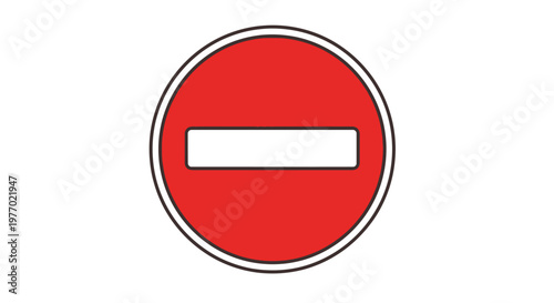 Red Circle Prohibition Sign Symbol.