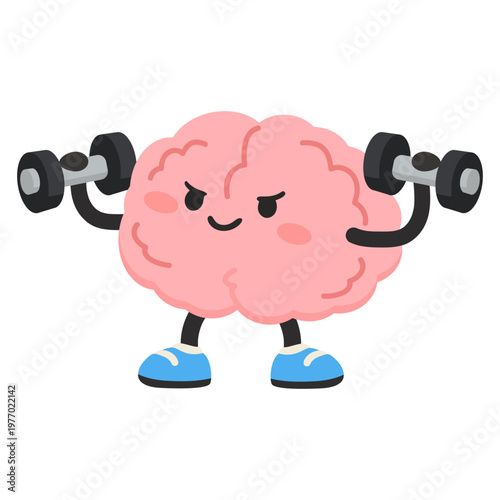 Brain lifting weights for mental strength and fitness