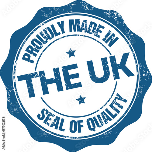 Proudly Made In The UK Vector Rubber Stamp