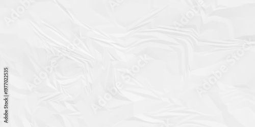 Crumple blank paper textured, business paper texture creased soft white background. Wave gray aged ripped wrinkle effect paper. Abstract grunge pattern rough page design.  