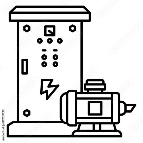 Panel starter of electric motor icon