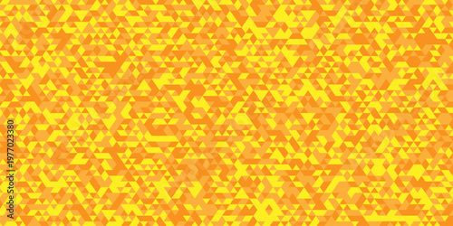 Vector yellow overlapping polygon square texture. Seamless geometric pattern triangle shapes low polygon backdrop background. Abstract line poly background.