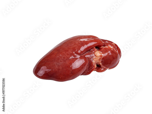 Canvastavla Fresh chicken liver raw isolated on white background.