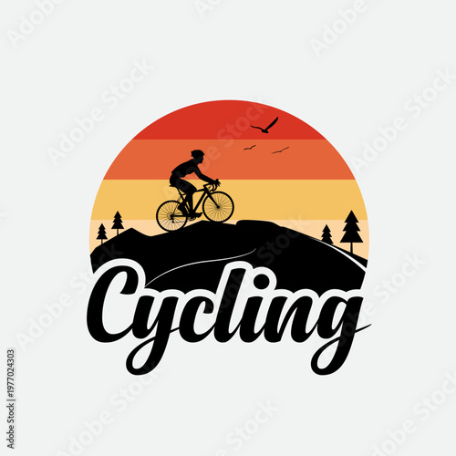 Lovely Mountain cycling adventure vector t shirt design, cycling icon
