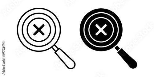 Magnifying Glass With Cross Symbol Close Search Cancel Action Interface Control Concept