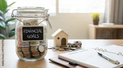 Reward Jar Concept Highlighting Personal Finance Growth Accumulation and Goal Achievement With Detailed Currency Textures and Professional Composition