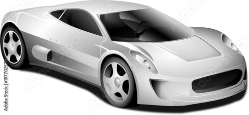 Modern silver sports car designed with aerodynamic features for high speed road driving