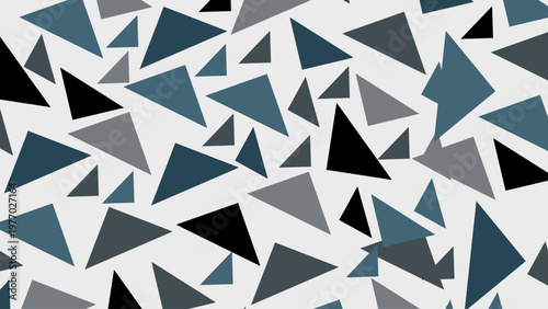 Abstract Geometric Triangle Pattern with Blue Grey and Black Tones, Modern Minimalist Vector Mosaic Background for Corporate Presentation, Creative Branding and Urban Graphic Design Backdrop