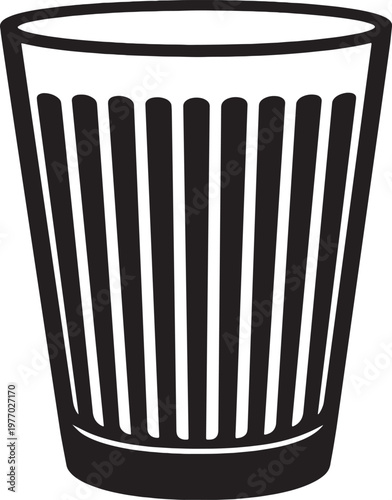 Crystal drinking glass silhouette icon with decorative pattern for luxury beverage service