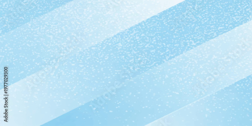 A bright abstract winter background features flowing blue lines and frost textures that mimic a cold frozen sky filled with crystalline snowflakes and white clouds