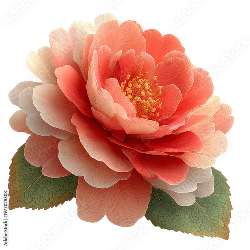 A beautiful coral flower with delicate petals and vibrant details, perfect for nature-themed designs and illustrations.