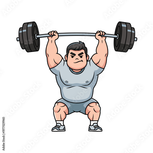Muscular Man Lifting Heavy Barbell Weight, Fitness and Strength Training