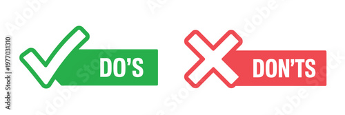 Do And Don't Icons, Check Mark And Cross, Like And Dislike Symbols, Positive And Negative Signs, Approval And Rejection Icons, Decision Concept, Action Indicators, Choice Symbols