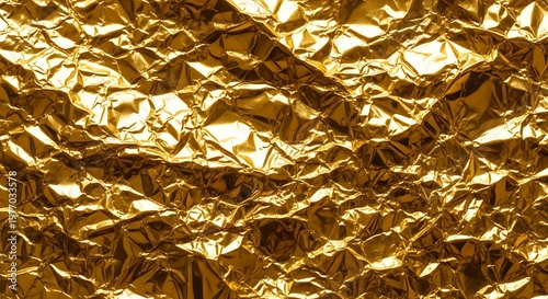 Abstract Golden Foil Texture - Elegant Wrinkled Metallic Background for Design.